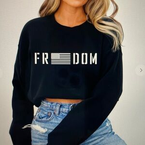 Black Freedom Crewneck Sweatshirt